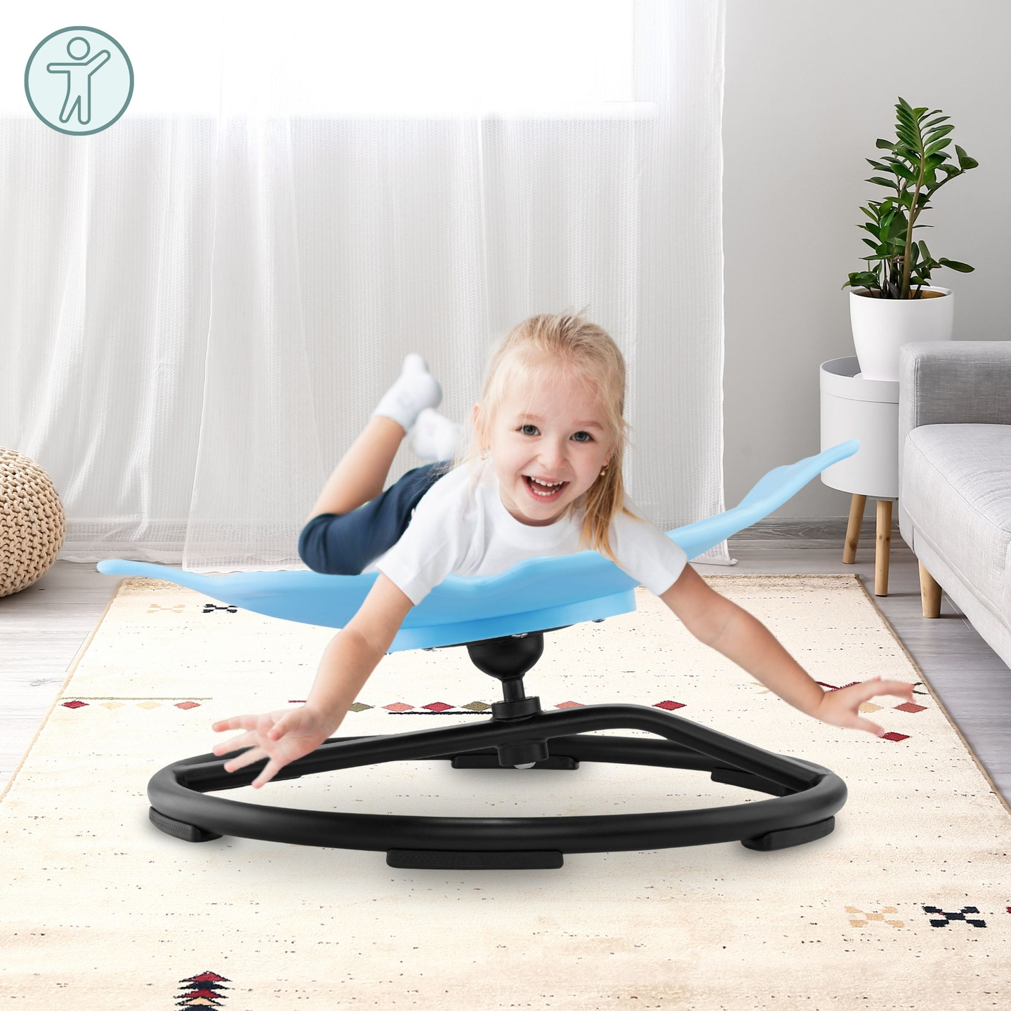 Mini carrusel para niños Fish - azul