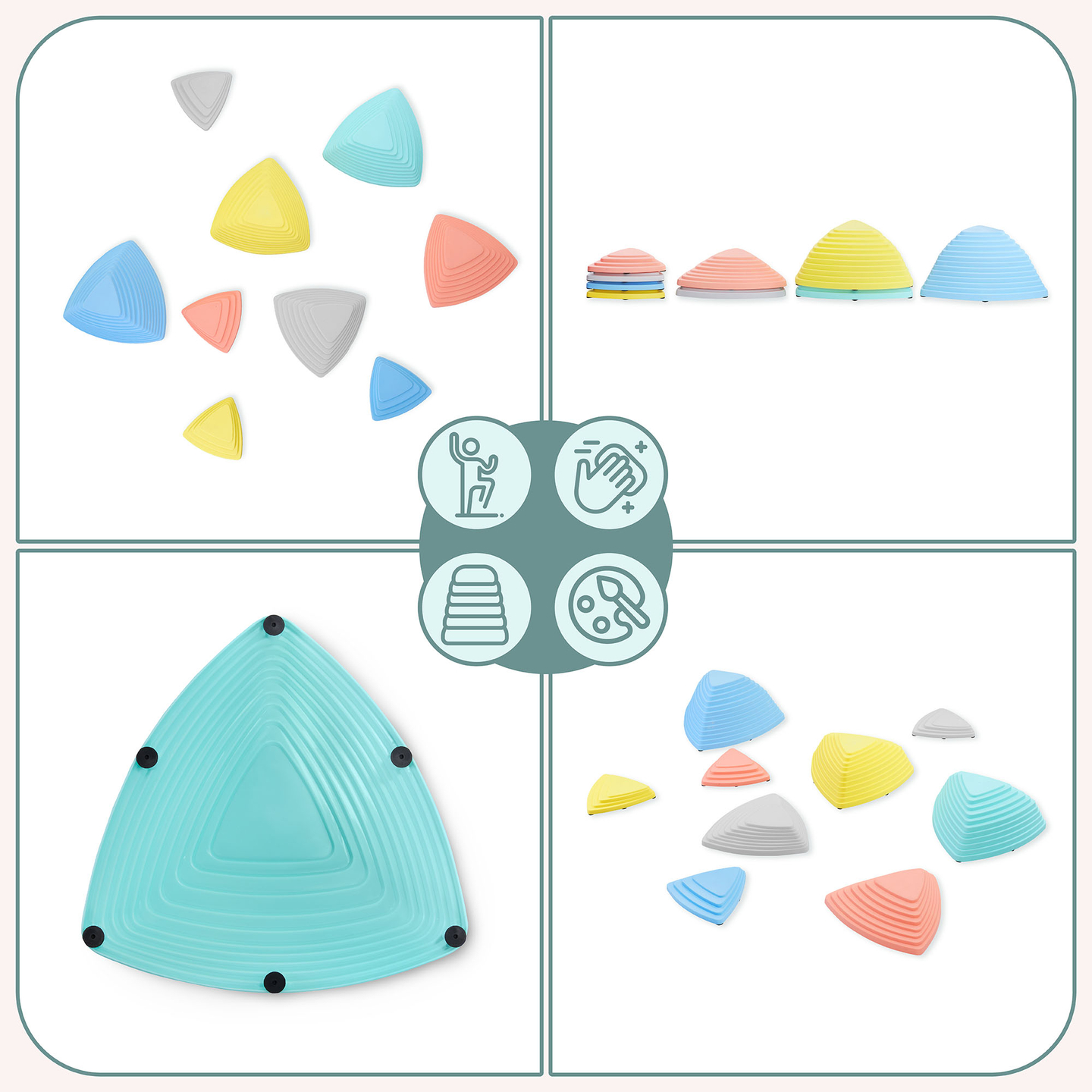 Piedras de equilibrio de colores - 9 piezas