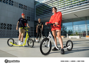 Patinete urbano HyperMotion RIVA con ruedas hinchables de 50 cm y 40 cm