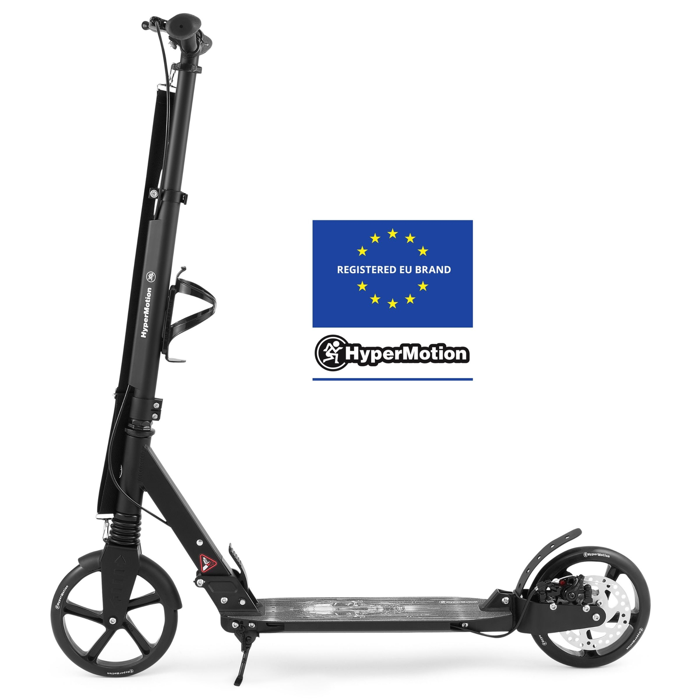 Scooter de dos ruedas para jóvenes adultos - con amortiguador - HyperMotion Skyline - negro, aluminio - 100kg