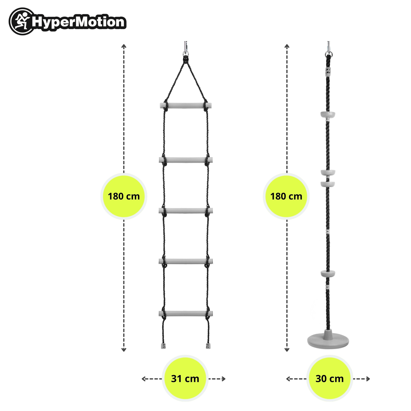 Carrera de obstáculos ninja para niños - HyperMotion slackline set - 10 obstáculos