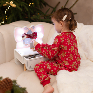 Mini tocador de madera con iluminación LED - Butterfly