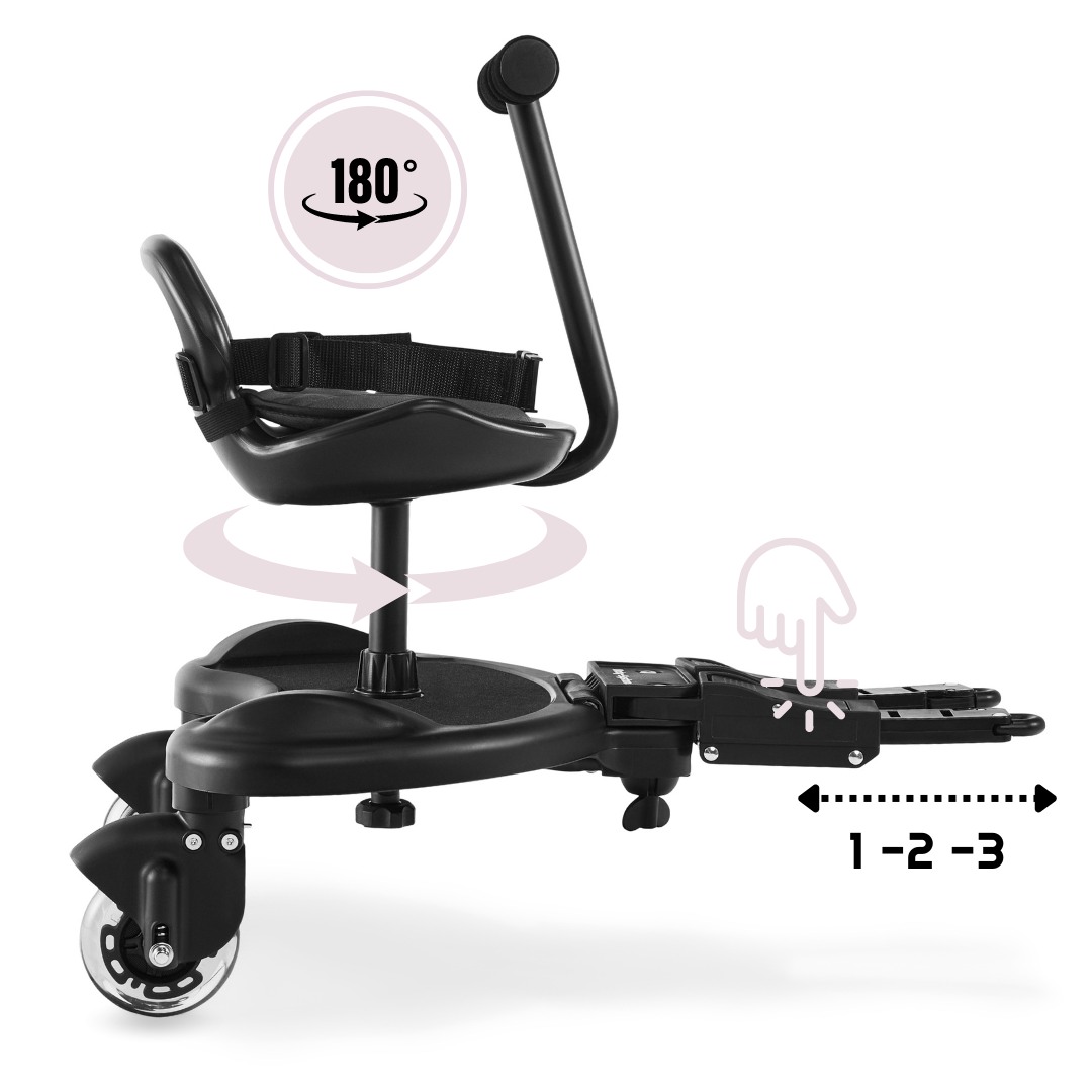 MR BUGGY Extensión de Cochecito con Asiento - Ruedas LED
