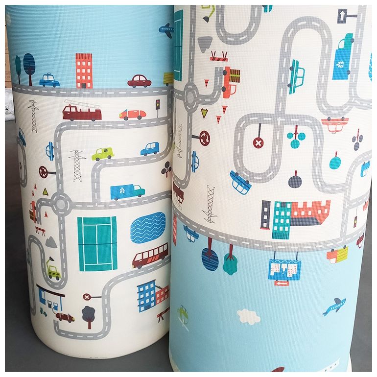 Alfombra de espuma XXL de doble cara - Rollo de 2 CM (carretera y zigzags)