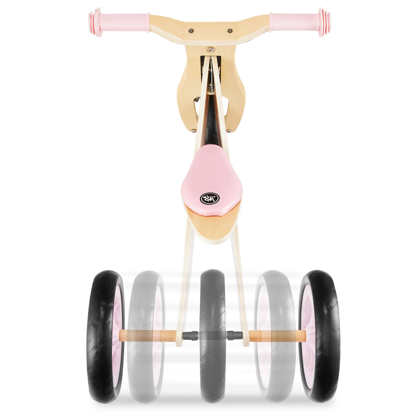 Triciclo y bicicleta de equilibrio de madera 2 en 1 - HyperMotion PERCY - rosa