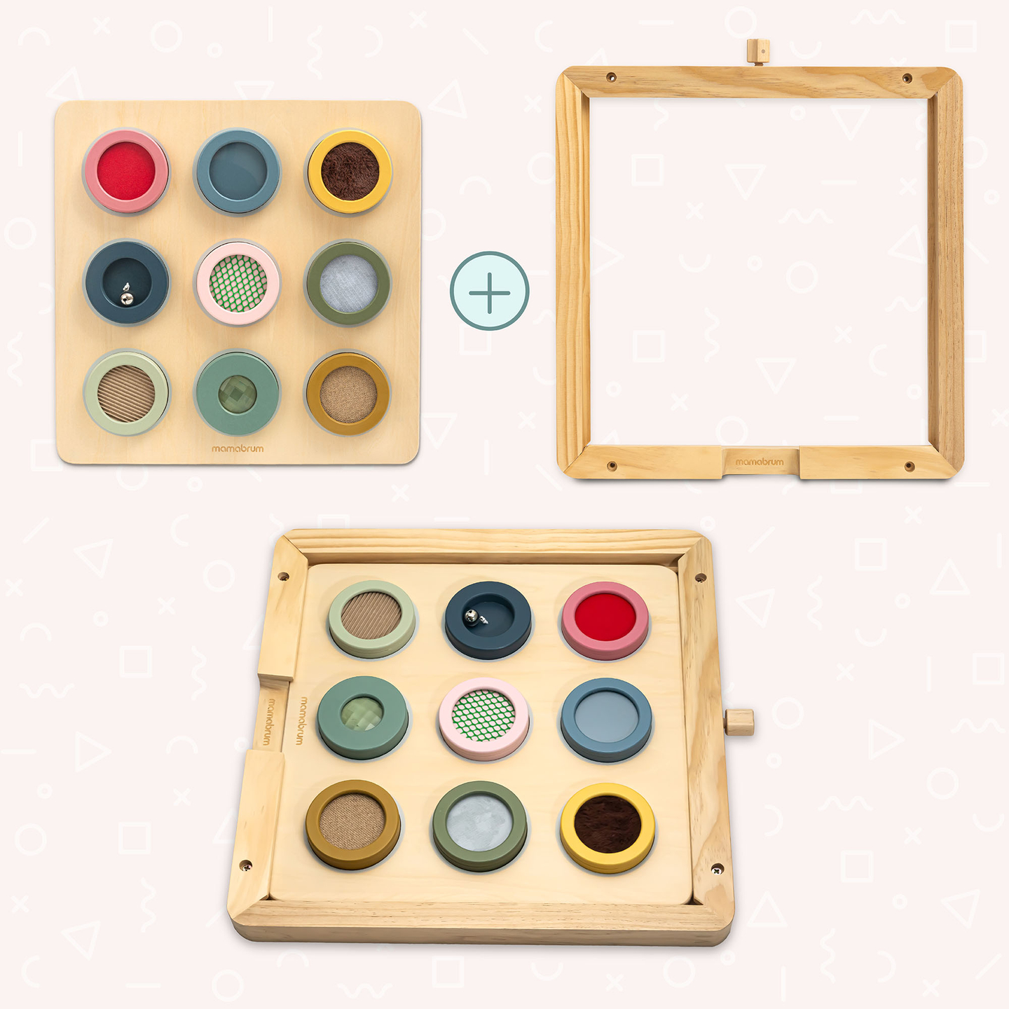 Tablero sensorial Montessori de madera: 9 texturas para descubrir y desarrollar el sentido del tacto