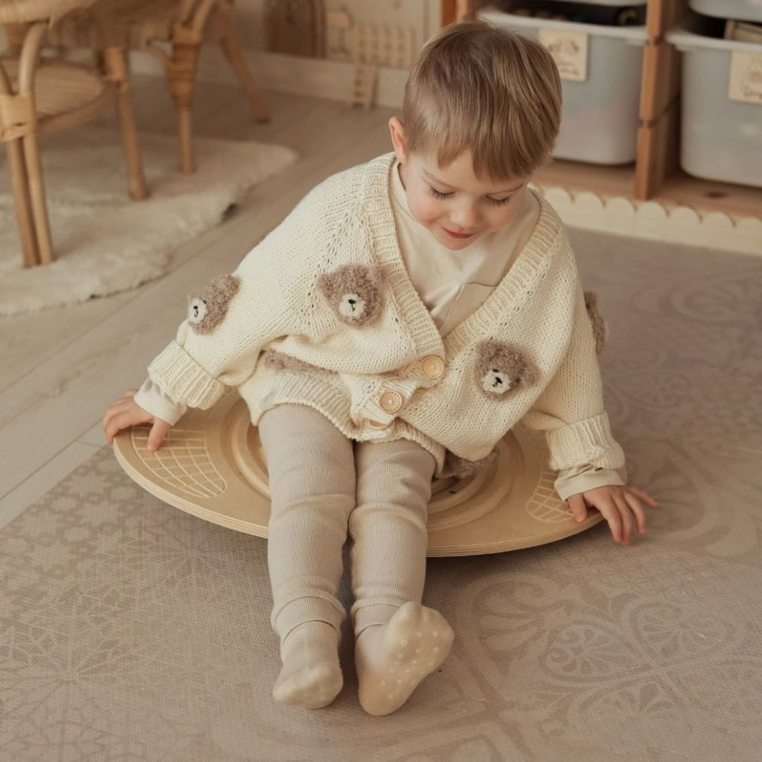 Tabla de equilibrio de madera con laberinto y bolas: balancín de equilibrio