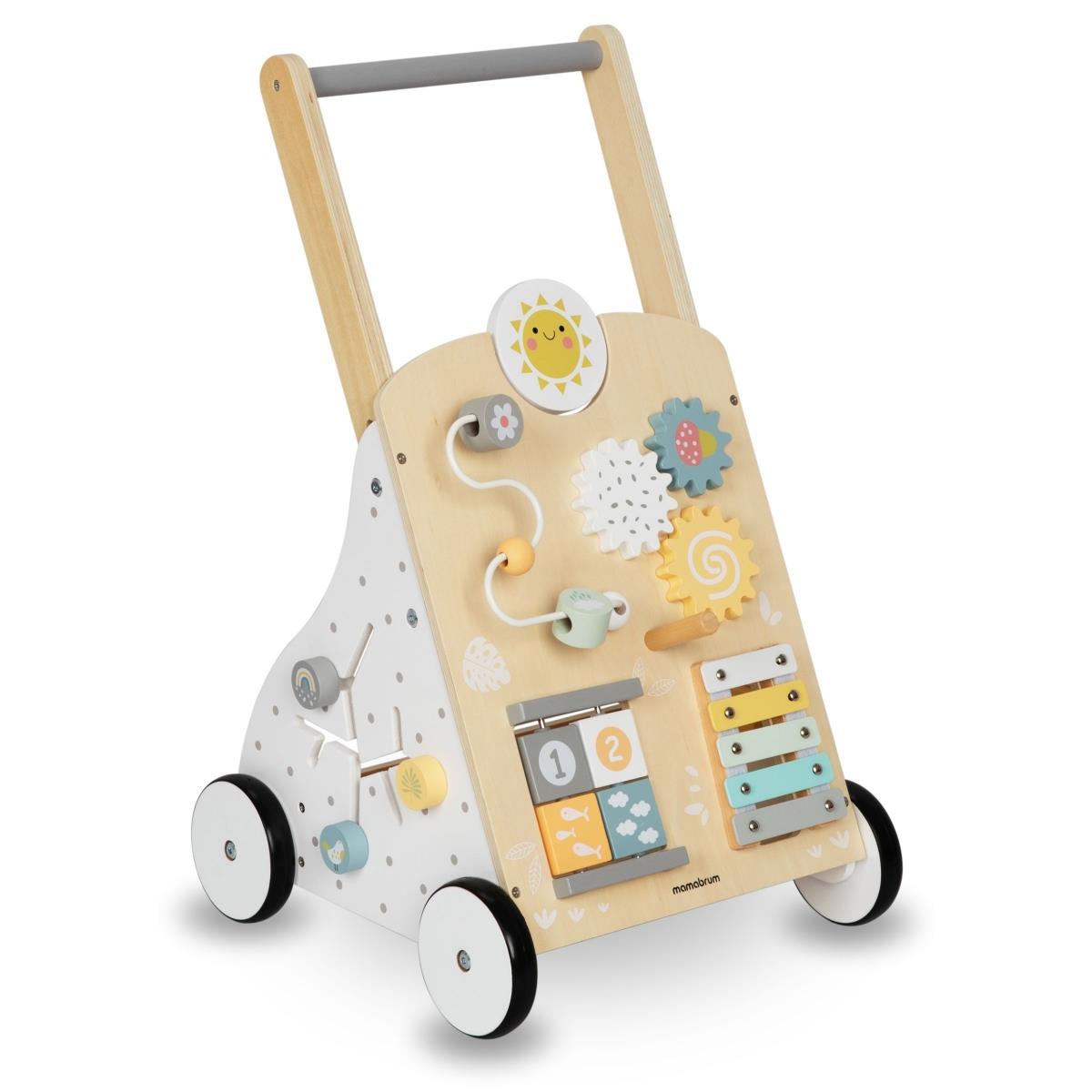 Andador educativo de madera 8en1 / empujador de bebés - tablero manipulativo