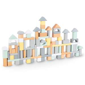 Bloques de madera en colores pastel - juego de 100 piezas XL