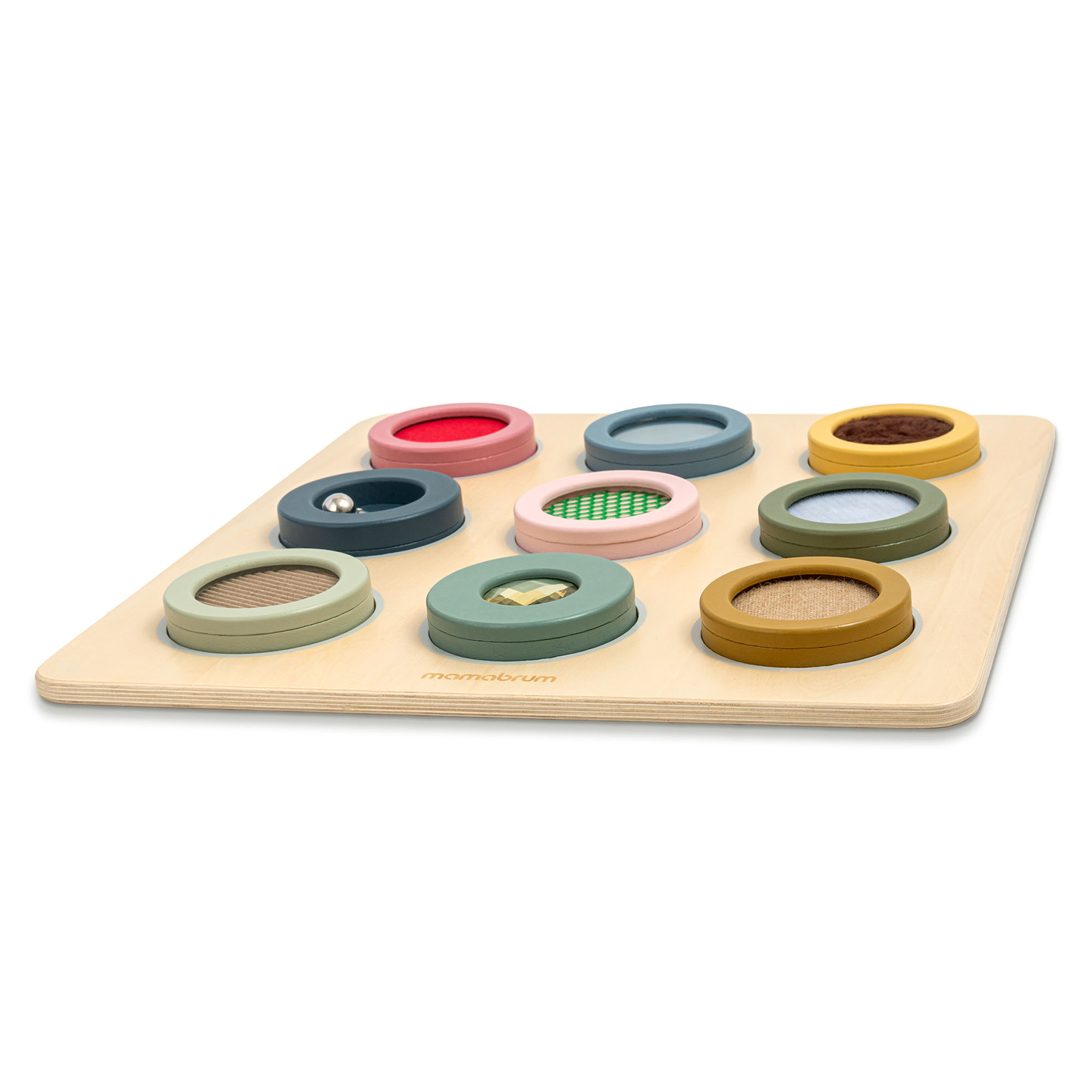 Tablero sensorial Montessori de madera: 9 texturas para descubrir y desarrollar el sentido del tacto