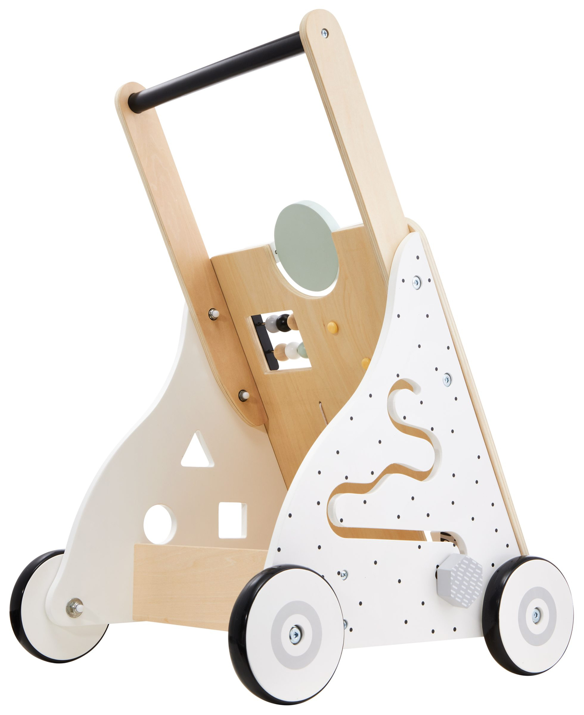 Andador/empujador educativo de madera para niños - tablero de manipulación