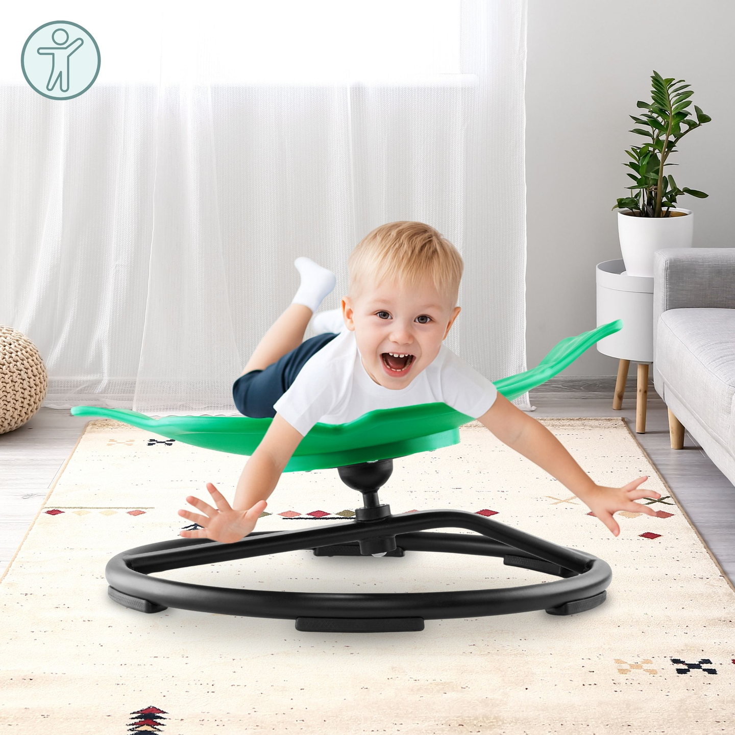 Mini carrusel infantil Fish - color verde