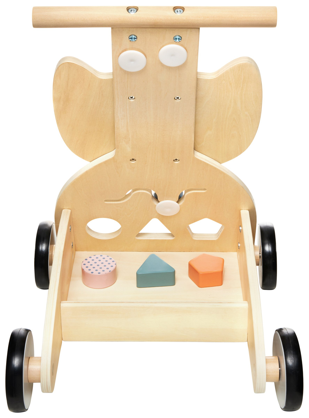 Andador - empujador - cochecito multifuncional de madera con bloques - Búho