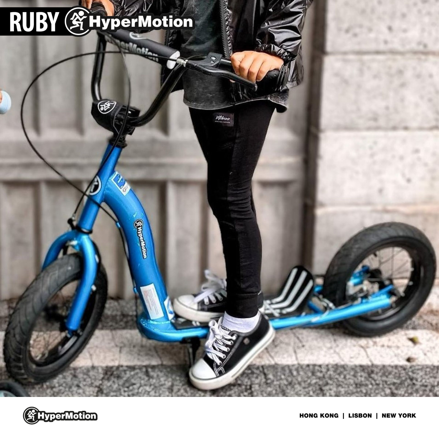 Patinete HyperMotion RUBY 12 (ruedas hinchables de 30 cm) - Azul