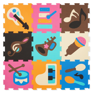 Alfombra educativa rompecabezas de espuma 90 x 90 x 1 cm - espuma EVA - patrón: instrumentos