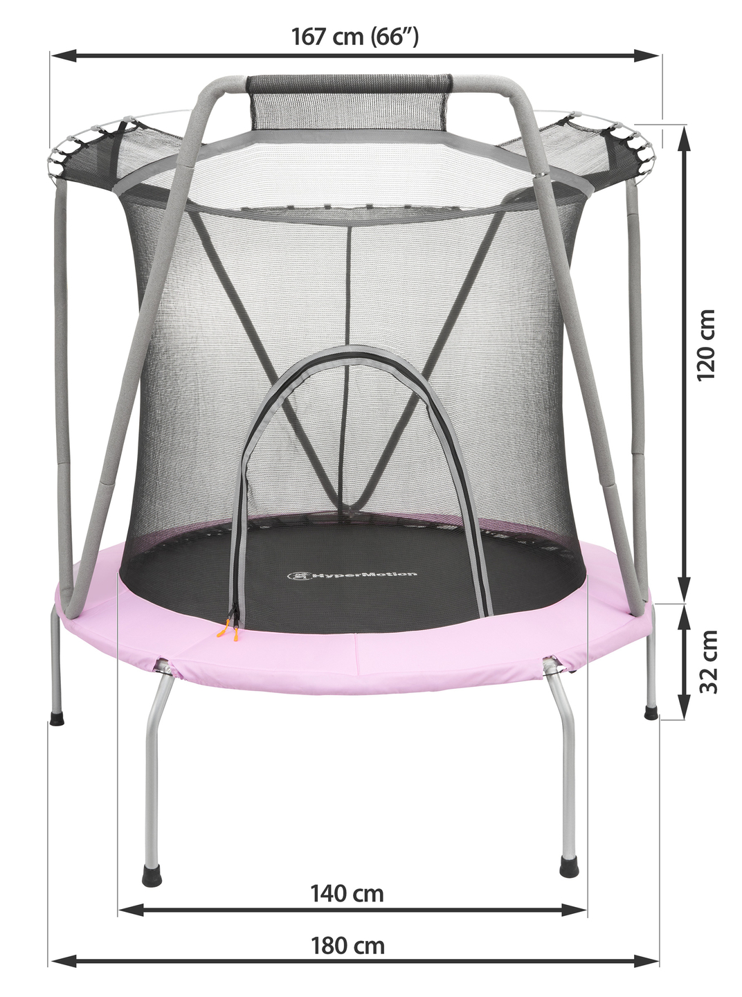 Trampolín de 167 cm con red protectora - para niños de 3 a 8 años - para casa y jardín