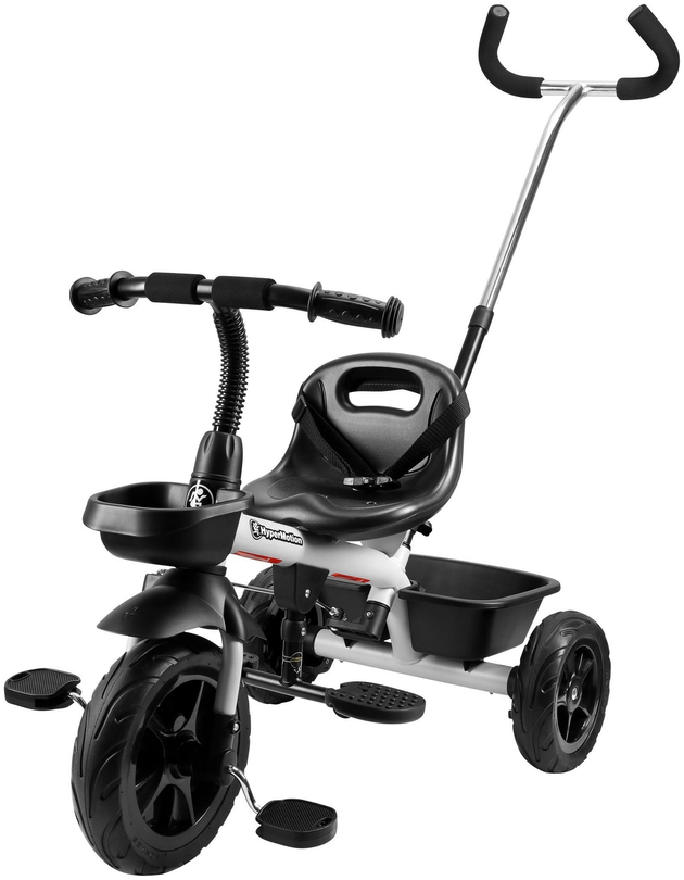 Triciclo HyperMotion TOBI VECTOR: ruedas infladas permanentemente + empujador. Color: gris claro.