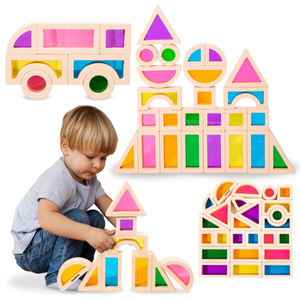 Bloques de madera arco iris - 25 elementos