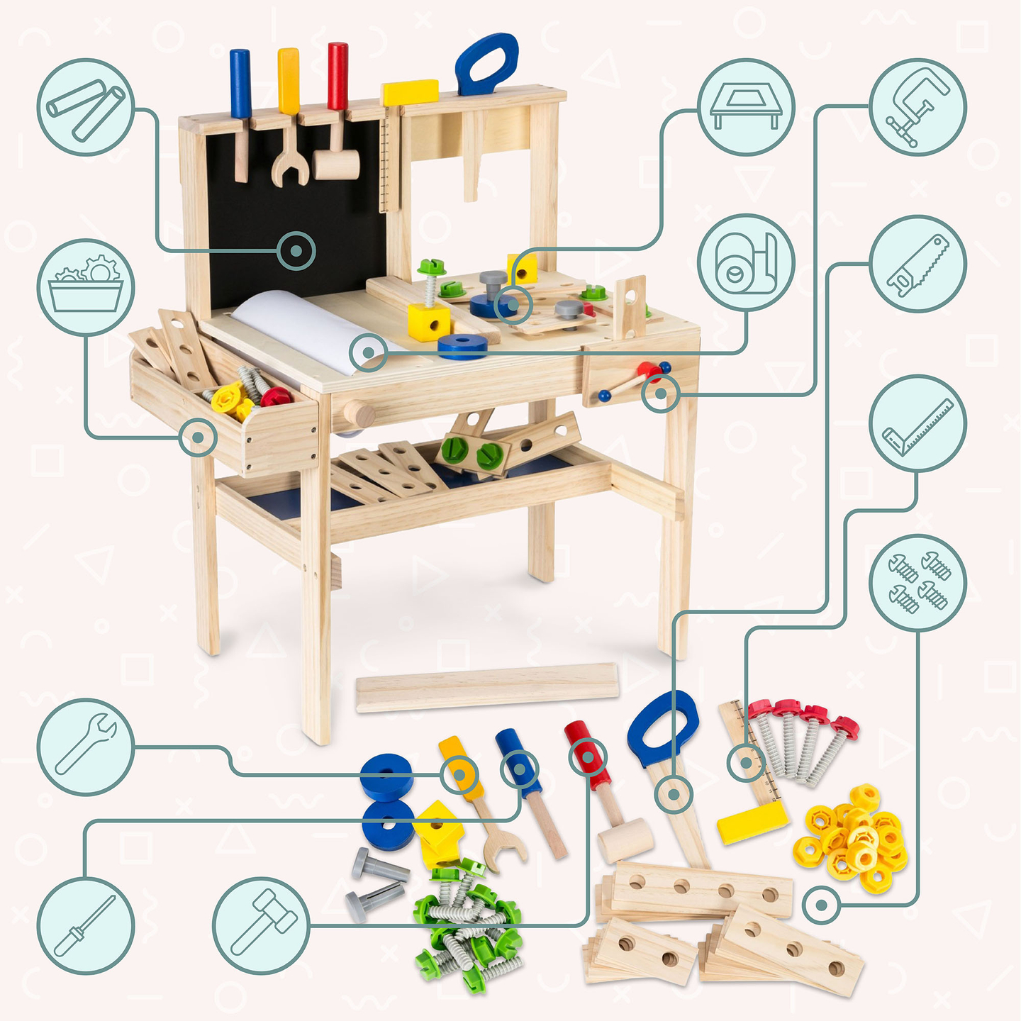 Kit de bricolaje de madera XXL - 75 elementos