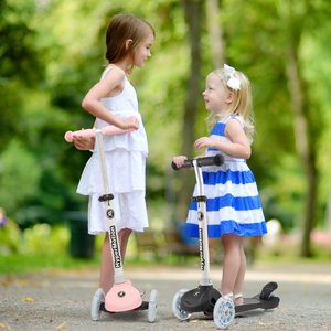 TRINGO scooter de tres ruedas, 3-8 años - rosa + ruedas LED brillantes