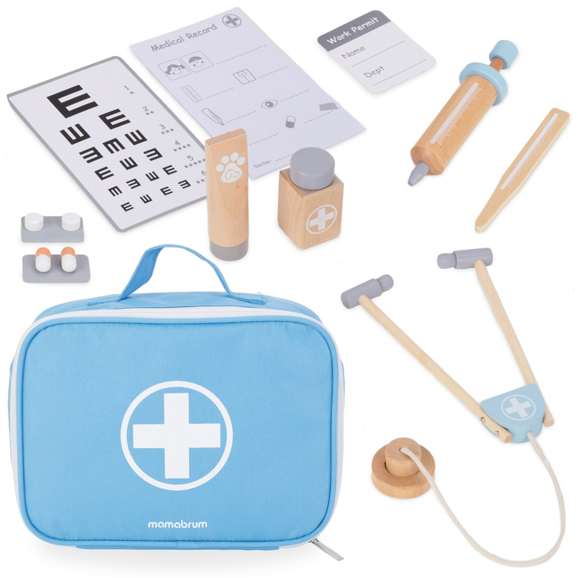 Set de madera para un pequeño doctor.
