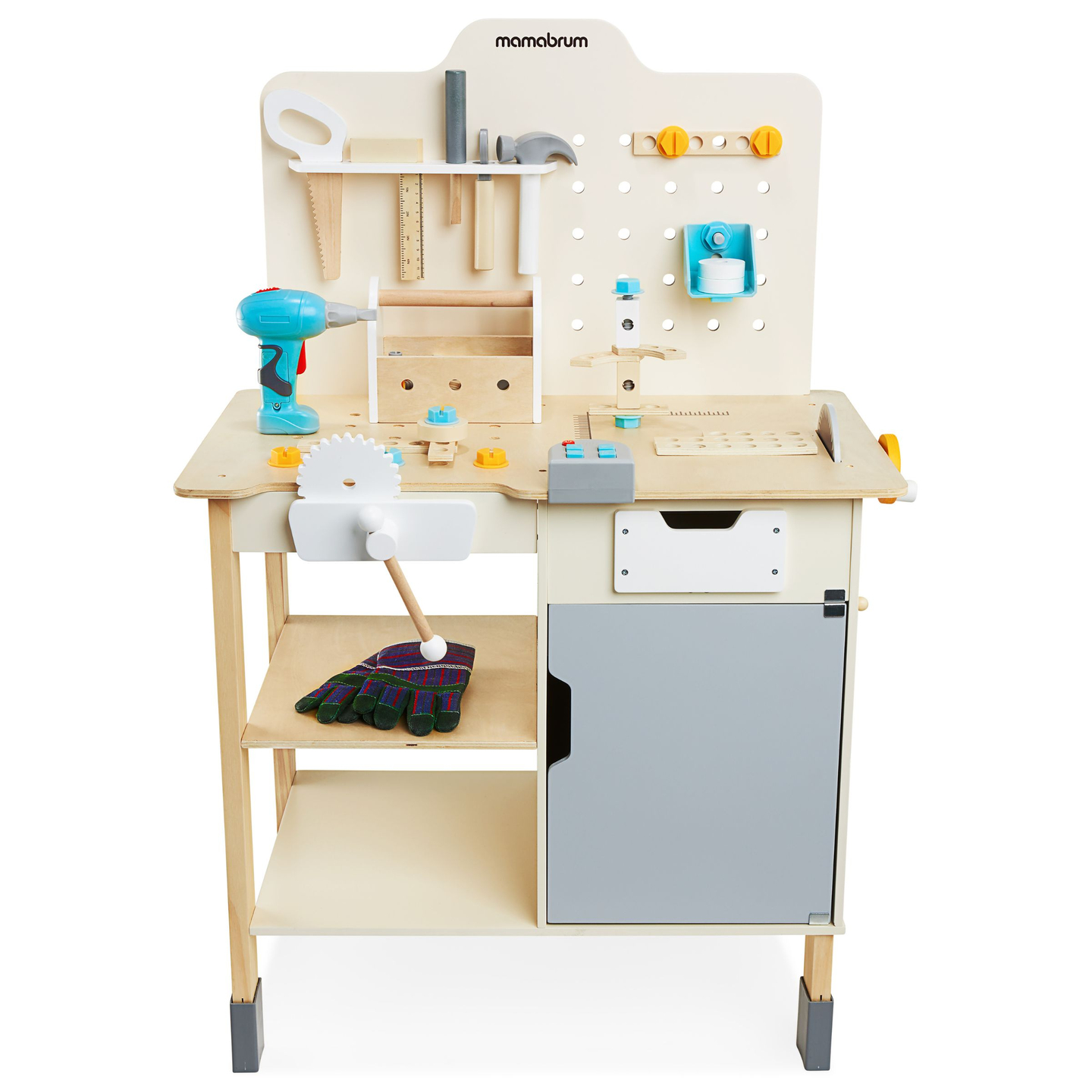 Gran taller de madera con herramientas XXL - set de bricolaje, 74 elementos