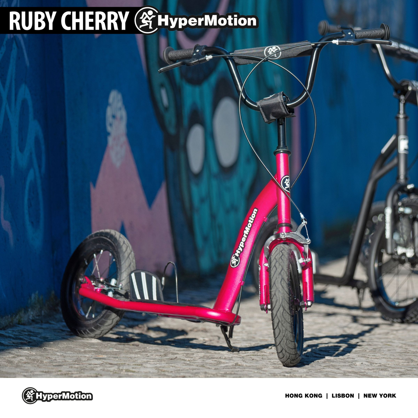 Patinete HyperMotion RUBY 12 (ruedas inflables de 30 cm) - fucsia/magenta