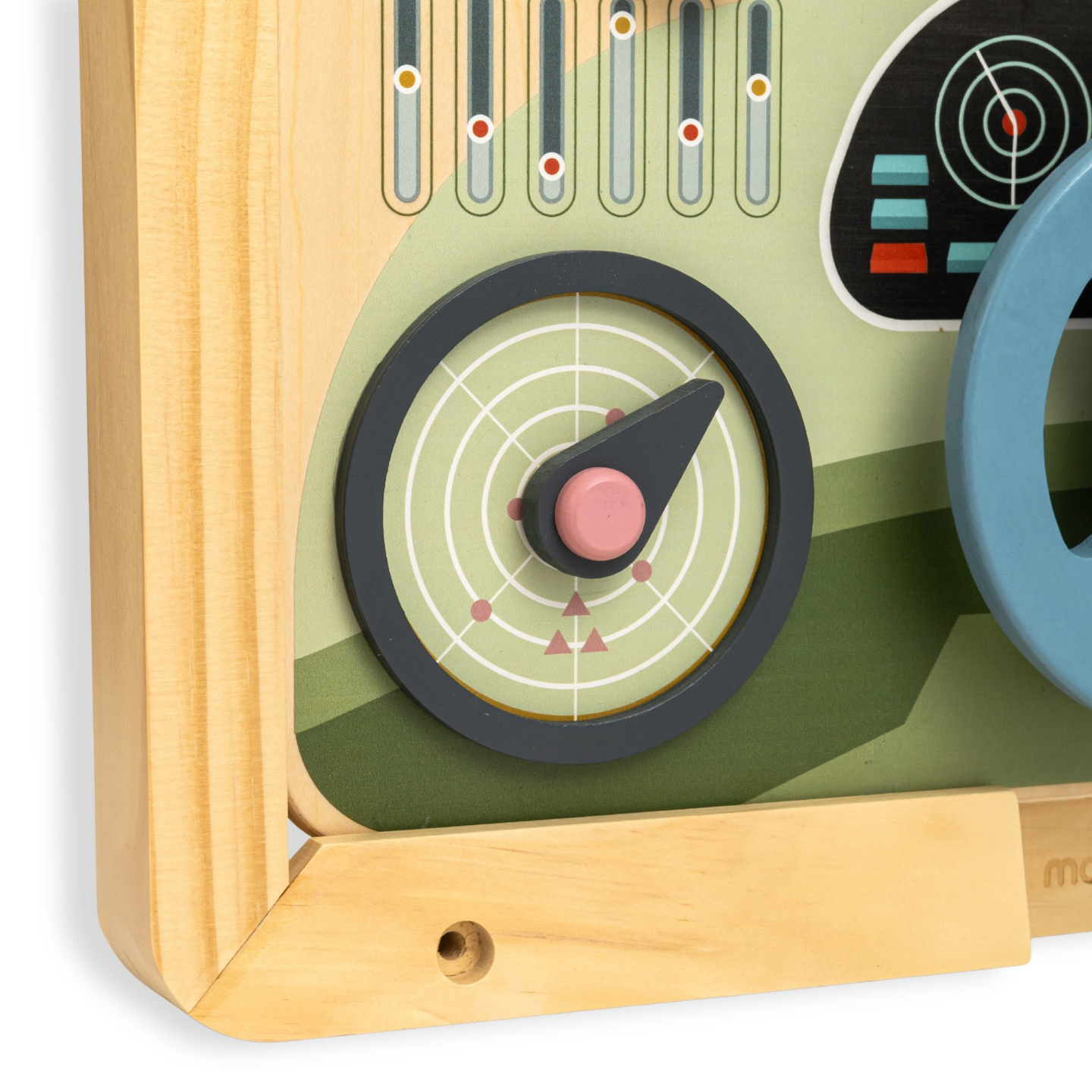 Tablero Montessori de madera 2 en 1 para el pequeño conductor y piloto: volante, palanca de cambios, mapas de viaje, radar