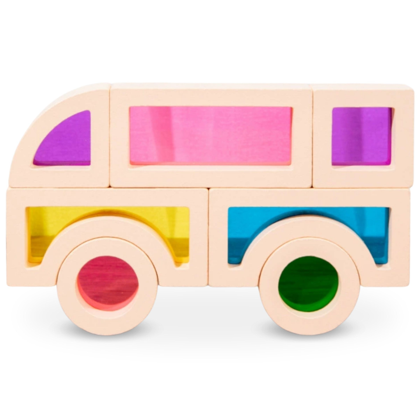 Bloques de madera arco iris - 25 elementos