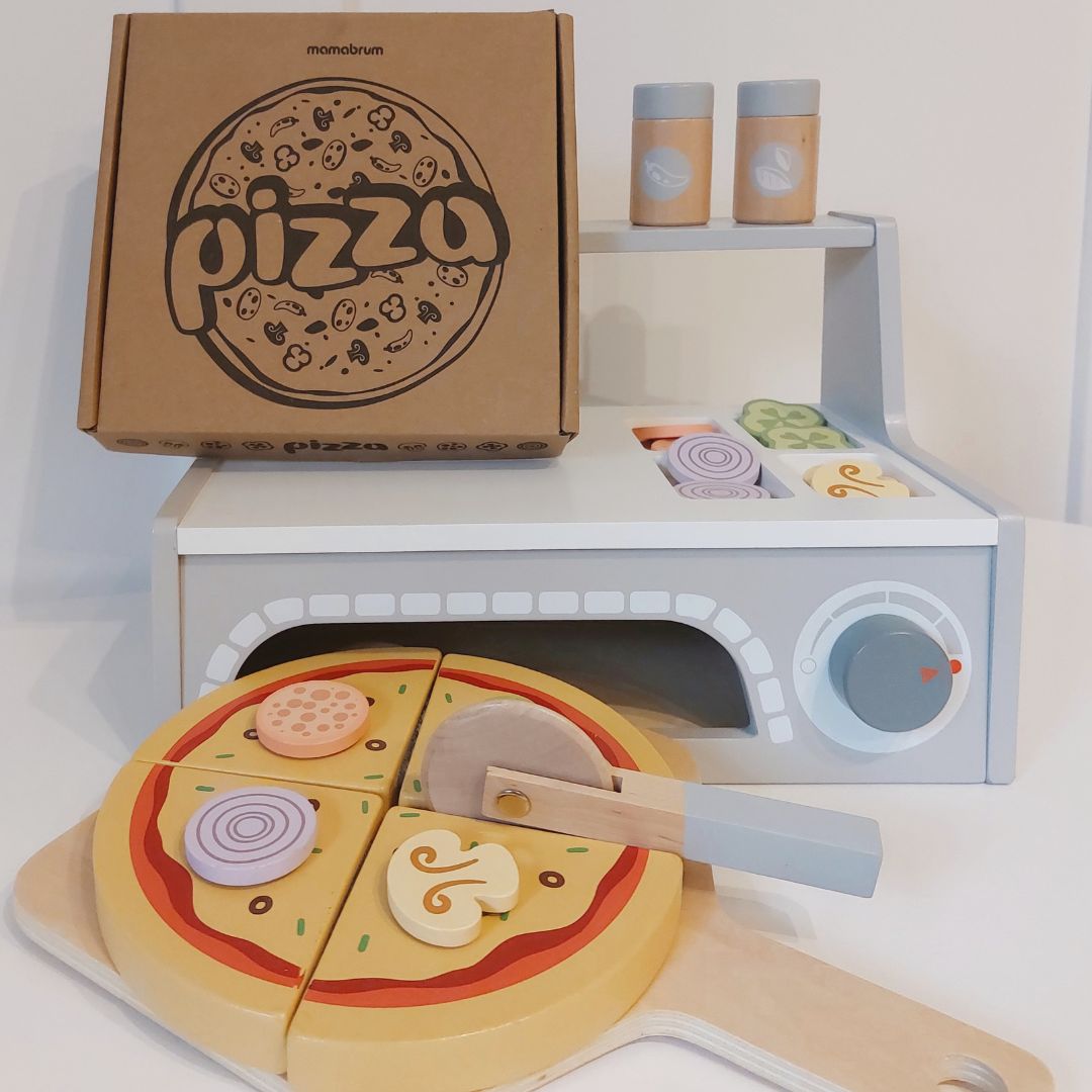 Set para hornear pizzas de madera.