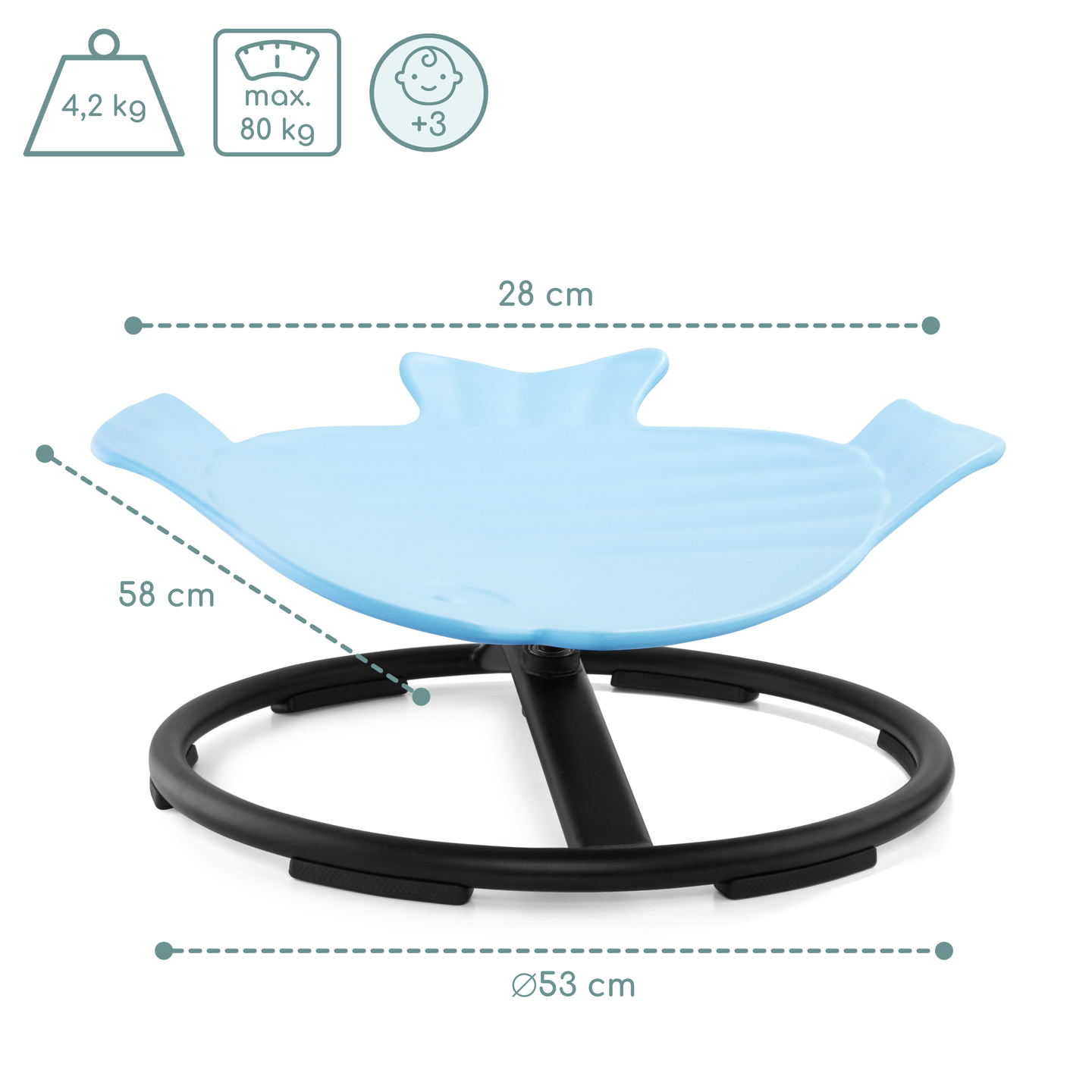 Mini carrusel para niños Fish - azul