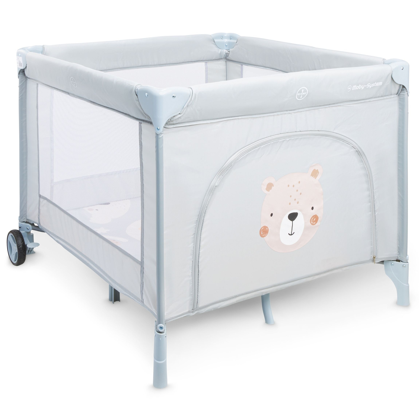 Parque infantil plegable, cuna de viaje para niños con colchón y bolsa de transporte - Teddy Bear