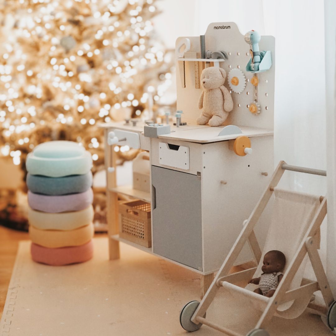 Gran taller de madera con herramientas XXL - set de bricolaje, 74 elementos