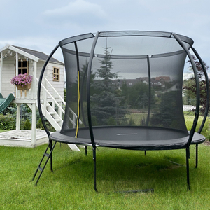 Trampolín de jardín XL para niños HyperMotion - 305 cm 10FT - con escalera y red interna - para casa y jardín