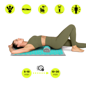 Esterilla de acupresión con almohada y funda - 72 cm HyperMotion gris-menta