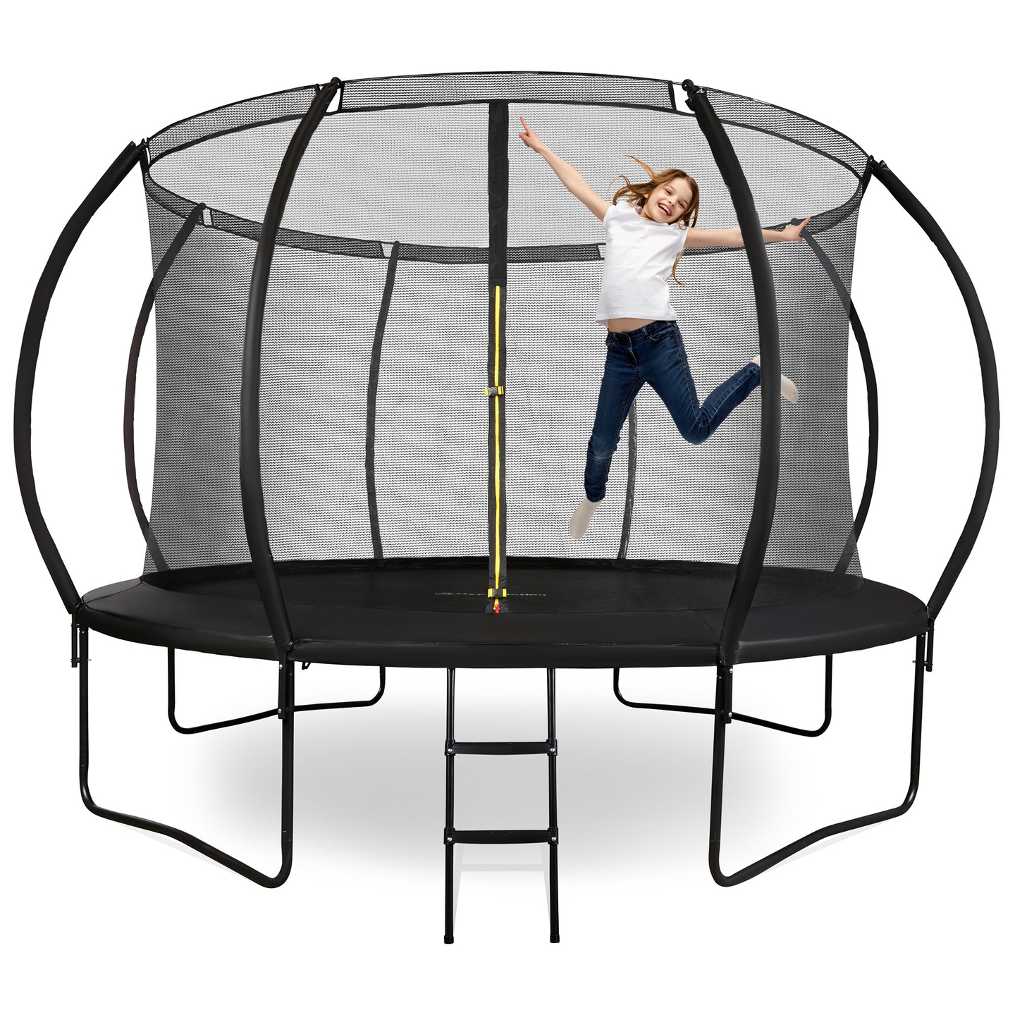 Cama elástica de jardín XXL para niños HyperMotion - 366 cm 12FT - con escalera y red interna - para casa y jardín - 150 kg máx.