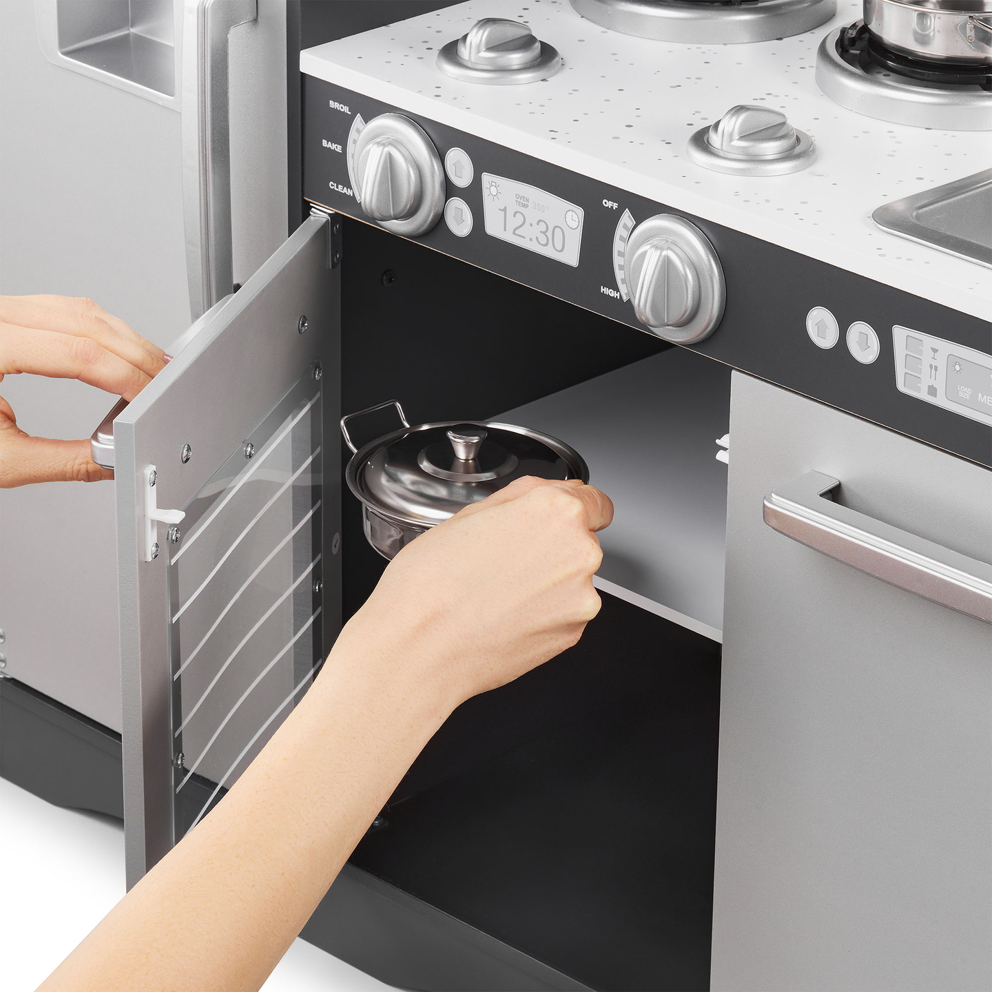 Cocina XXL de madera con iluminación LED, delantal y accesorios.