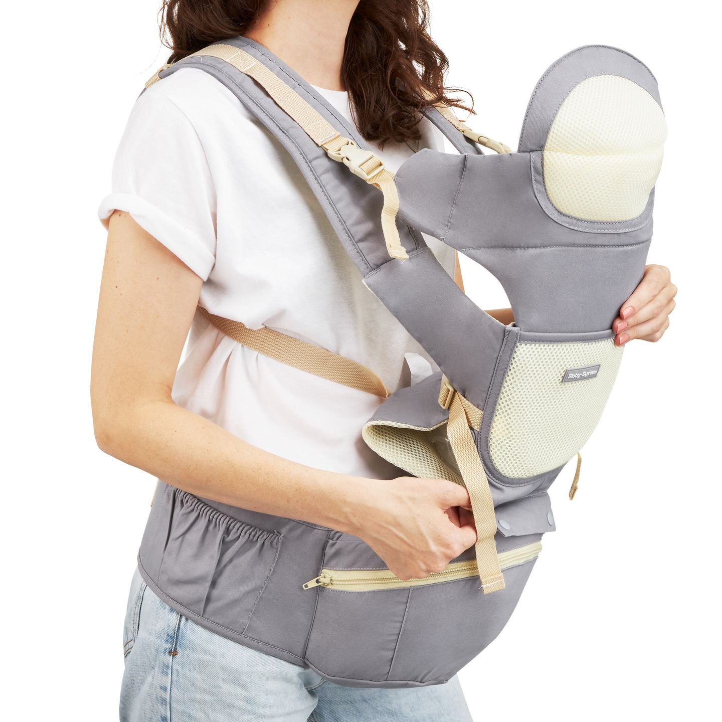 Portabebés ergonómico - AMY 10en1 - 0-36 meses, gris