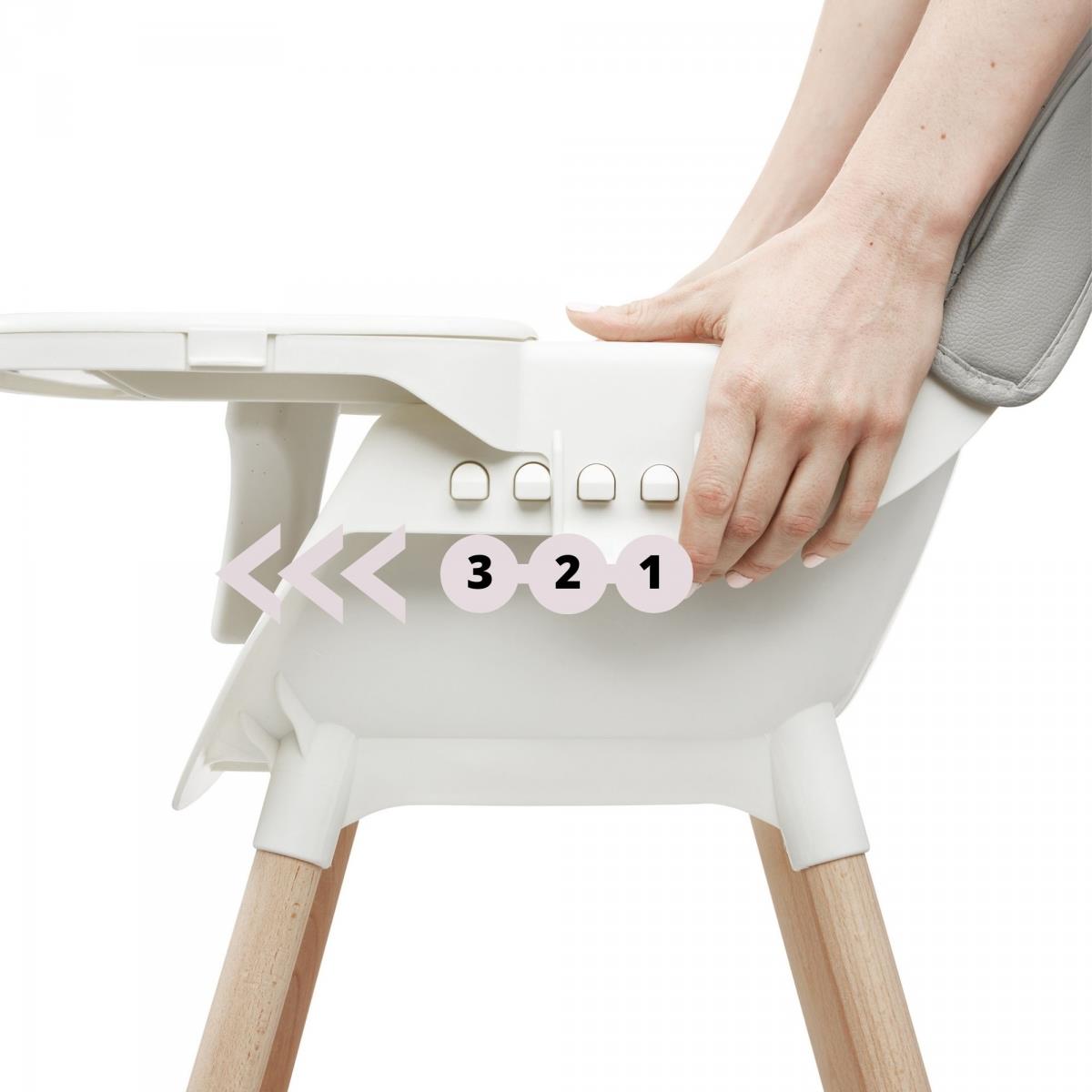 Silla de comer AMELIA 3en1 Moby-System, gris