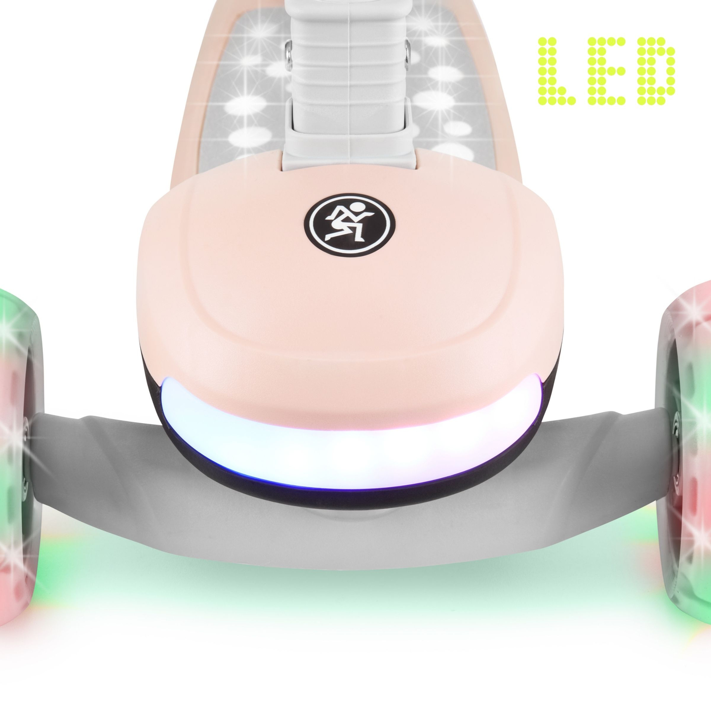 Patinete de equilibrio 3 en 1 HyperMotion LUMI - plataforma iluminada y ruedas LED, color rosa