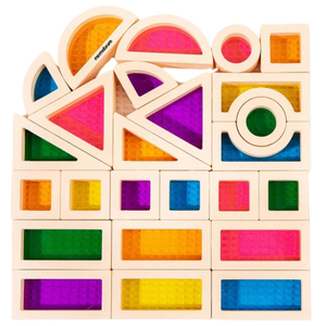 Bloques de madera arco iris - 25 elementos