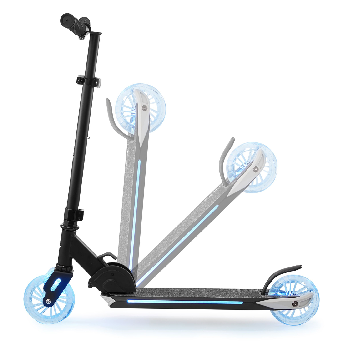 Patinete de dos ruedas con iluminación LED, plegable - Hypermotion Ice Flash