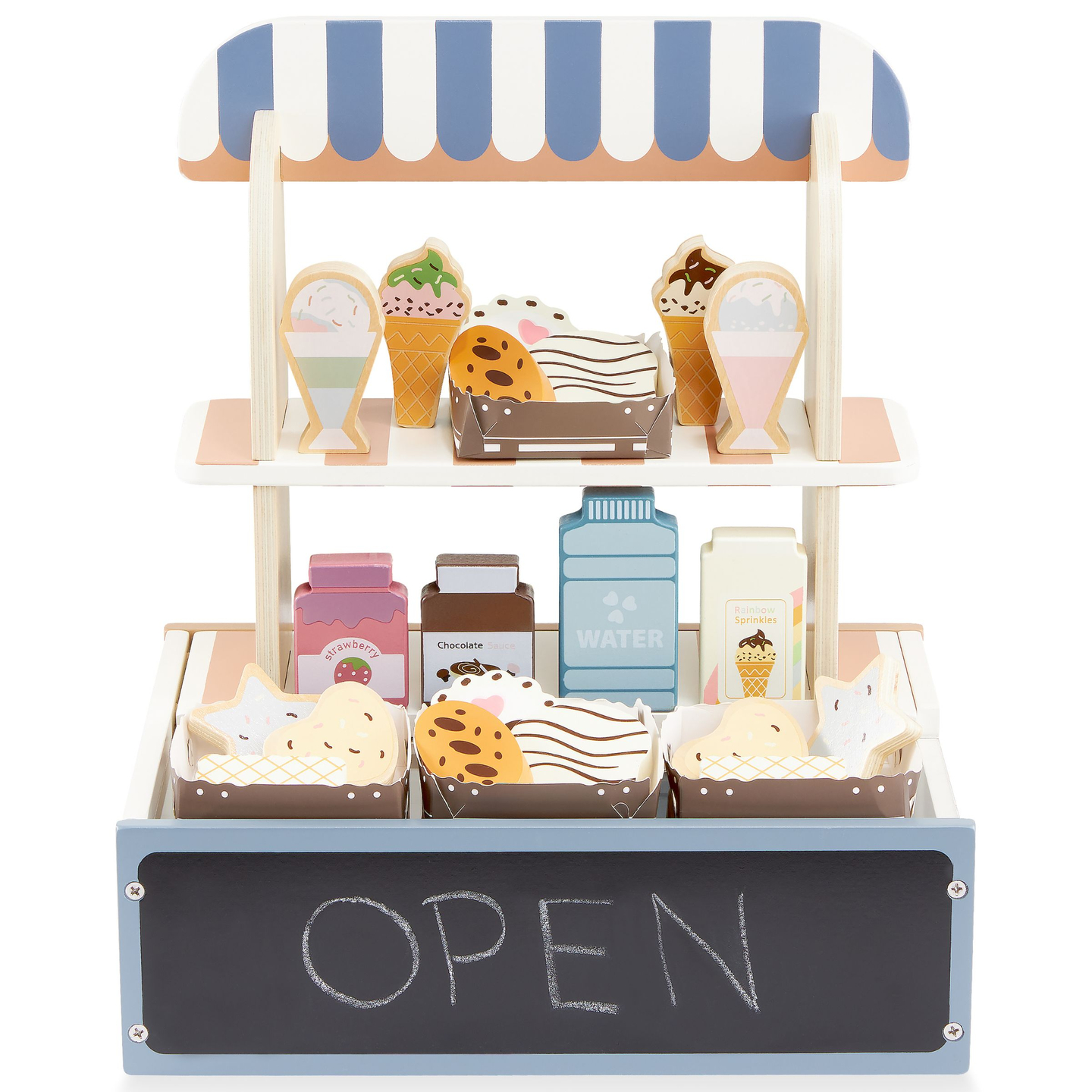 Tienda plegable de madera - cafetería, confitería con accesorios