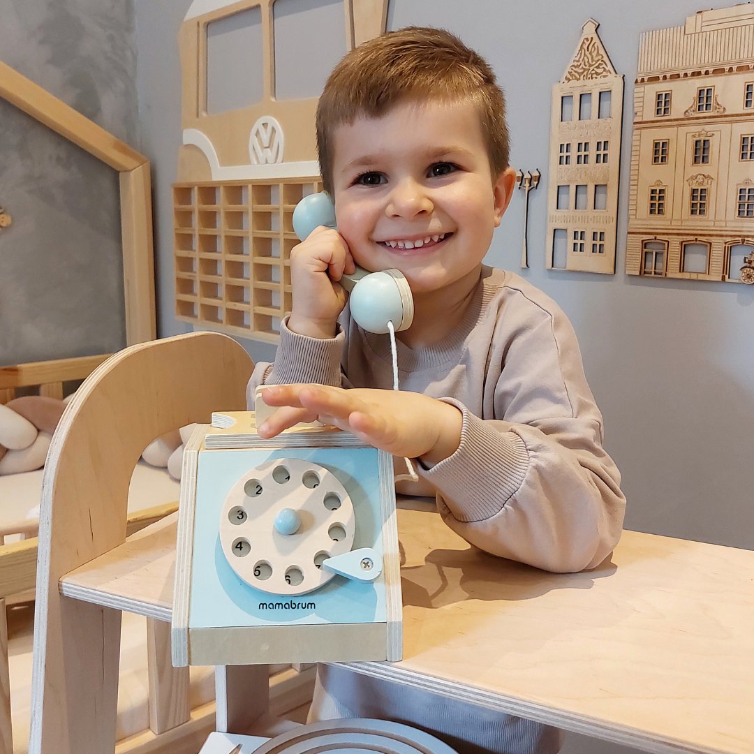 Teléfono retro de madera - perfecto