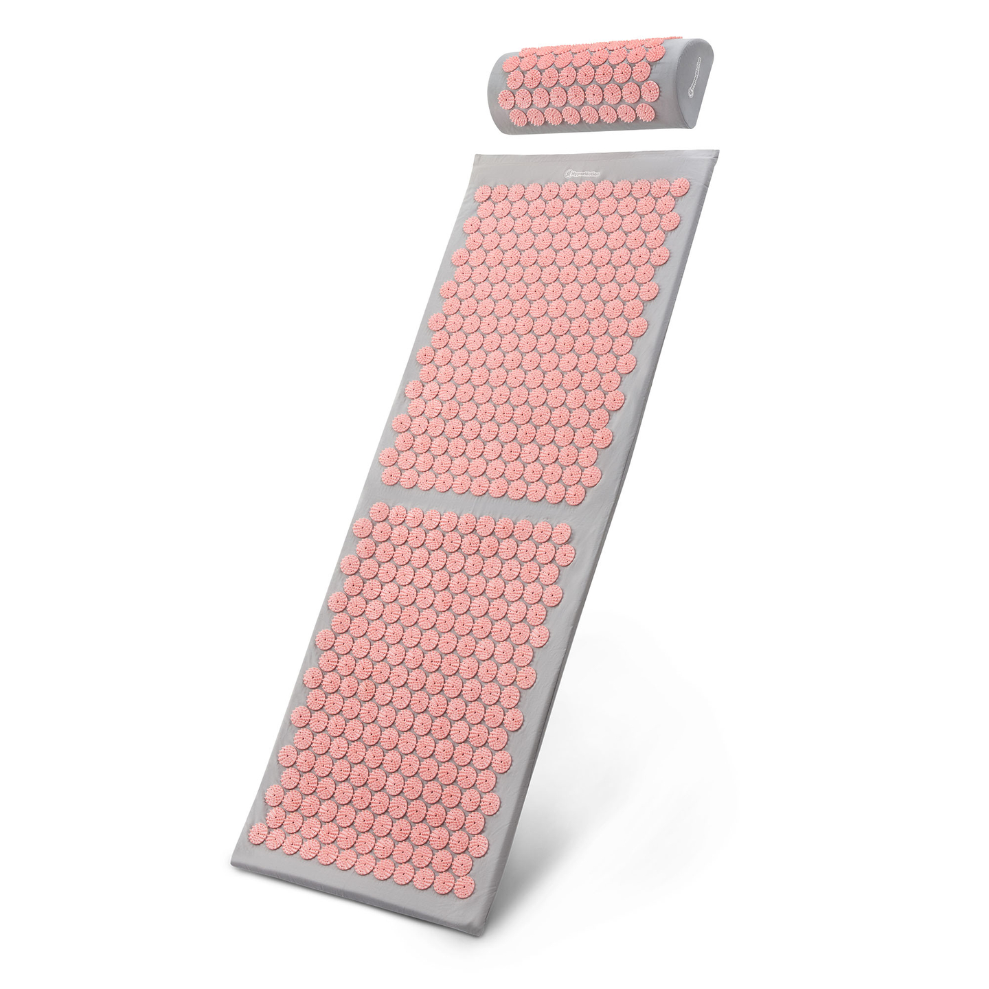 Esterilla de acupresión grande con almohada y funda - 130 cm HyperMotion gris y rosa