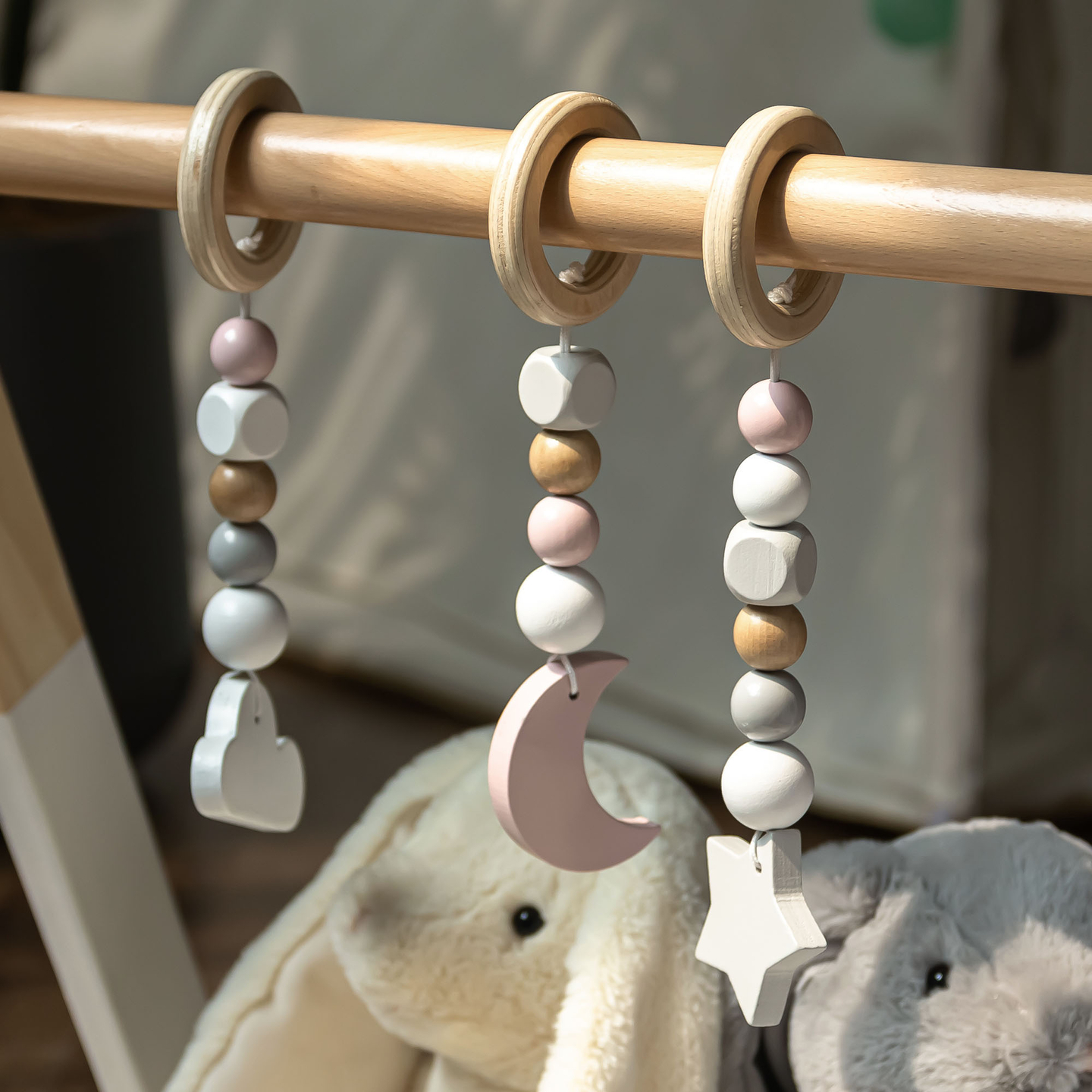 Soporte educativo de madera Baby Gym - color blanco