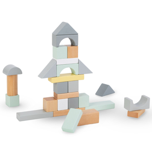 Bloques de madera en colores pastel - juego de 100 piezas XL