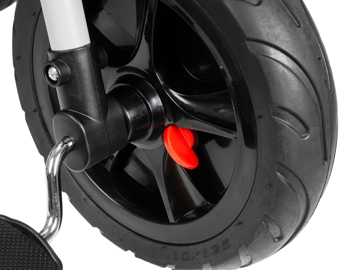 Triciclo HyperMotion TOBI VECTOR: ruedas infladas permanentemente + empujador. Color: gris claro.