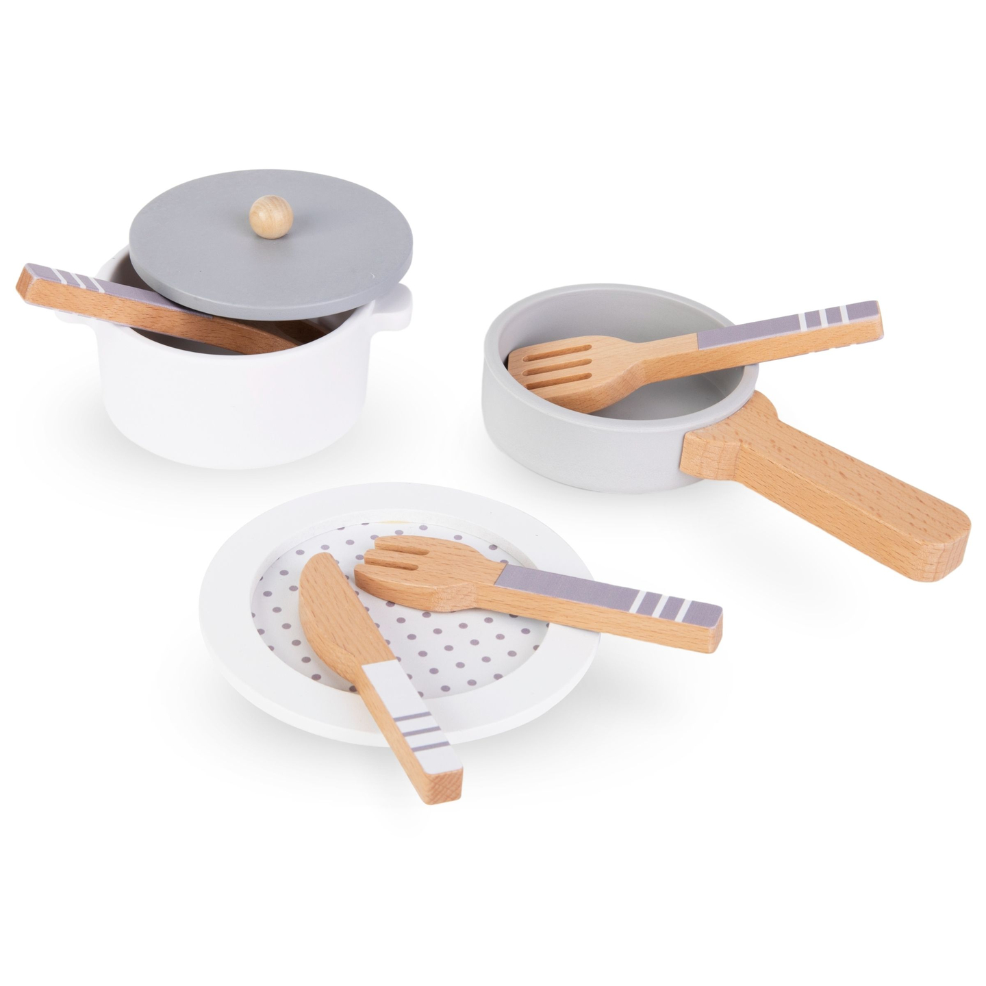 Accesorios de cocina de madera con secador de platos: un juego para niños
