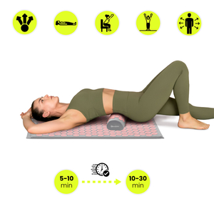 Esterilla de acupresión con almohada y funda - 72 cm HyperMotion gris y rosa